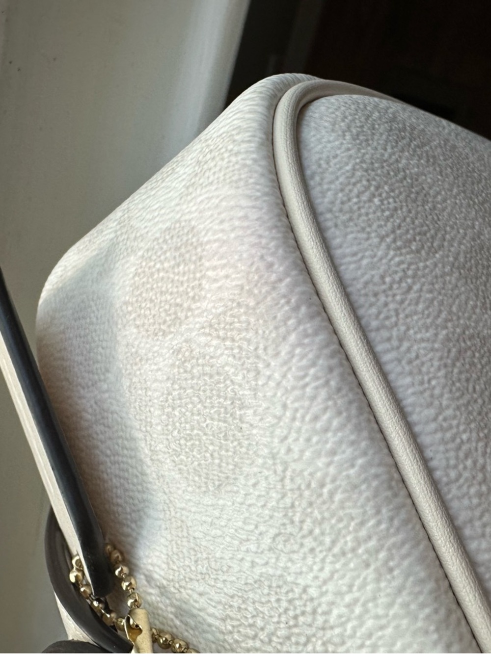 Coach mini Jamie Camera bag White Pebbled Leather Crossbody with Gold Logo - Picture 6 of 9